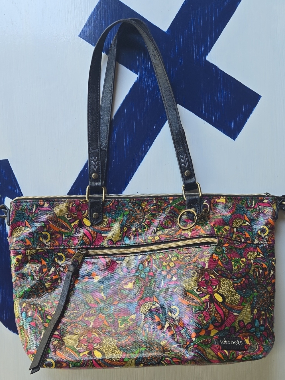 Sakroots Artist Circle City Satchel In Berry Spirit Desert Print